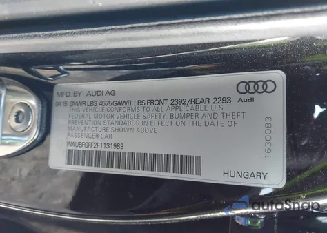 2015 Audi A3 2.0T Premium из США, поврежденный, VIN WAUBFGFF2F1131989